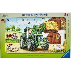 Ravensburger - Puzzle cadre 15 pièces - Tracteur à la ferme