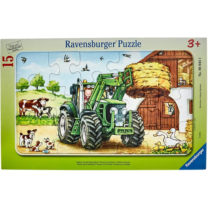 Ravensburger - Puzzle cadre 15 pièces - Tracteur à la ferme