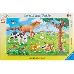 Ravensburger - Puzzle cadre 15 pièces - Affectueux animaux