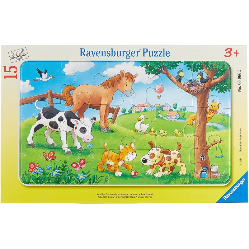 Ravensburger - Puzzle cadre 15 pièces - Affectueux animaux