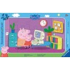 Ravensburger - Puzzle cadre 15 pièces - Devant l'ordinateur - Peppa Pig