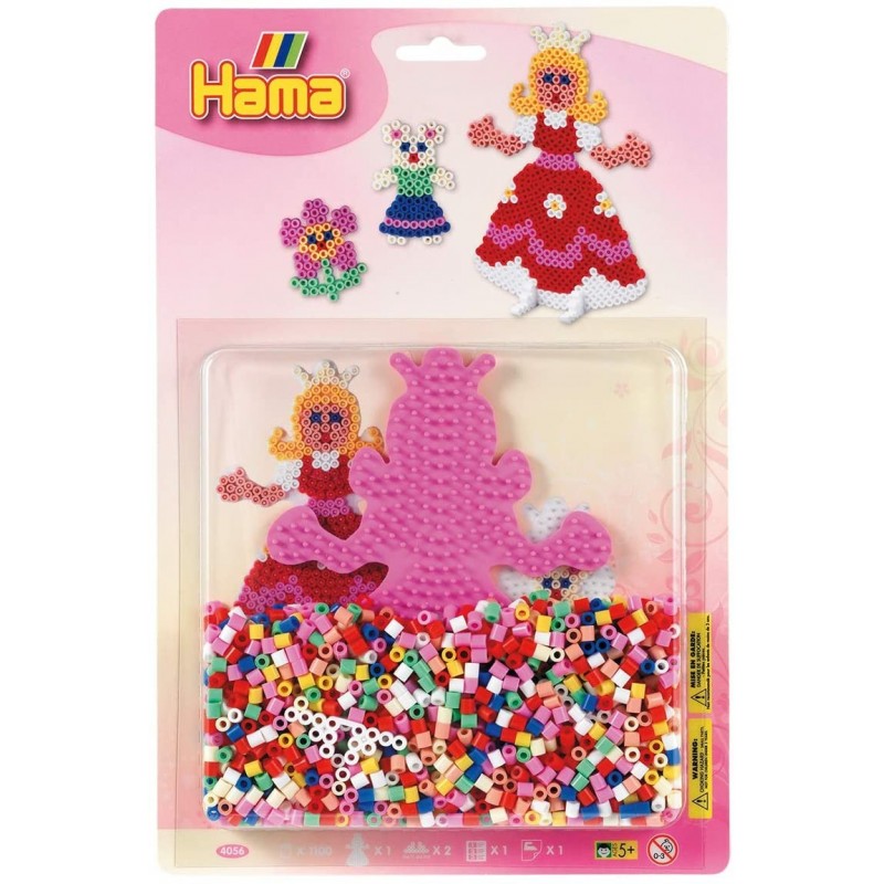 Hama - Perles - 4056 - Taille Midi - Boîte 1100 perles et plaque princesse