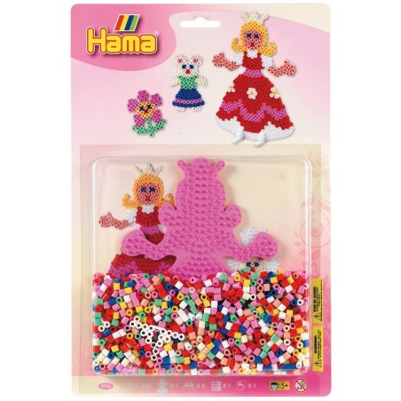 Hama - Perles - 4056 - Taille Midi - Boîte 1100 perles et plaque princesse