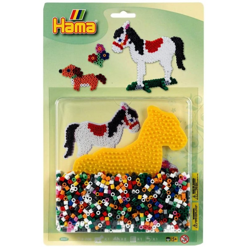 Hama - Perles - 4057 - Taille Midi - Boîte 2000 perles et plaque cheval