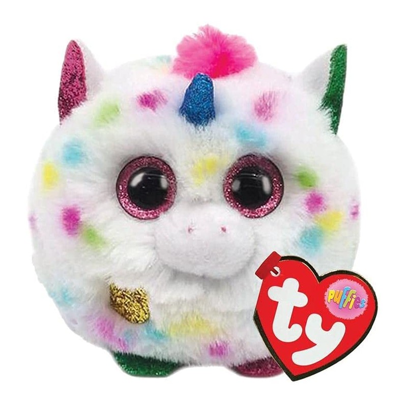 Peluche TY - Puffies 10 cm - Harmonie la licorne