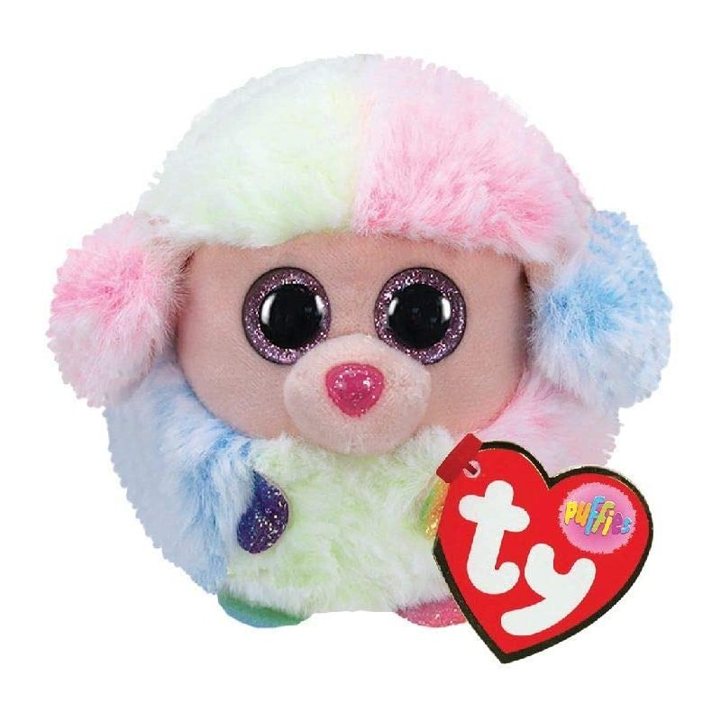 Peluche TY - Puffies 10 cm - Rainbow le chien caniche