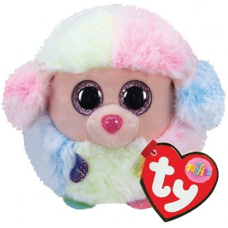 Peluche TY - Puffies 10 cm - Rainbow le chien caniche