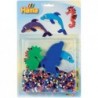Hama - Perles - 4058 - Taille Midi - Boîte 1100 perles et 2 plaques dauphin et hippocampe