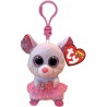 Peluche TY - Porte clé - Nina la souris rose en tutu