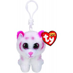 Peluche TY - Porte clé - Tabor le tigre blanc et rose