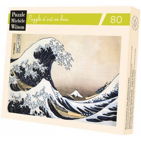 Michèle Wilson - Puzzle d'art en bois - 80 pièces - La Grande Vague - Hokusai