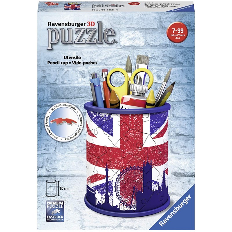 Ravensburger - Puzzle 3D Pot à crayons - Union Jack