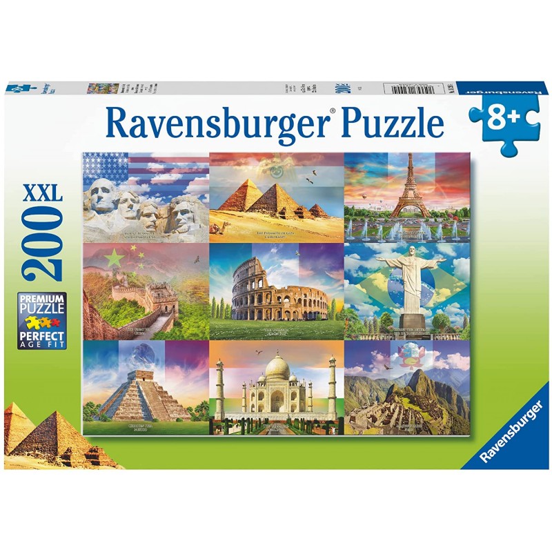 Ravensburger - Puzzle 200 pièces XXL - Les monuments du monde