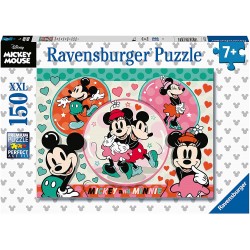 Ravensburger - Puzzle 150 pièces XXL - Mickey et Minnie amoureux - Disney Mickey Mouse