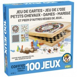 Jeu de société - Coffret 100 jeux en bois - Grands classiques