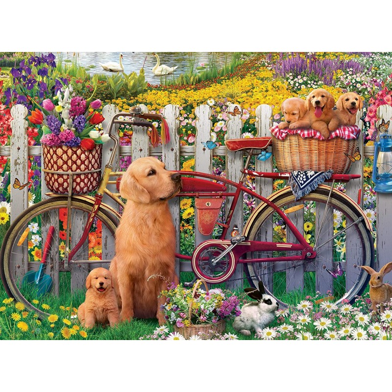 Ravensburger - Puzzle 500 pièces - Chiens mignons dans le jardin