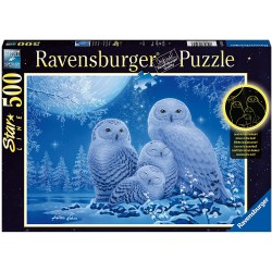 Ravensburger - Puzzle Star Line 500 pièces - Chouettes au clair de lune