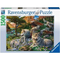 Ravensburger - Puzzle 1500 pièces - Loups au printemps