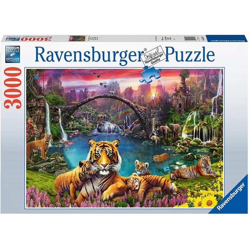 Ravensburger - Puzzle 3000 pièces - Tigres au lagon