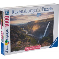 Ravensburger - Puzzle 1000 pièces - La cascade Háifoss, Islande - Puzzle Highlights