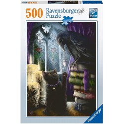Ravensburger - Puzzle 500 pièces - Chat noir et corbeau