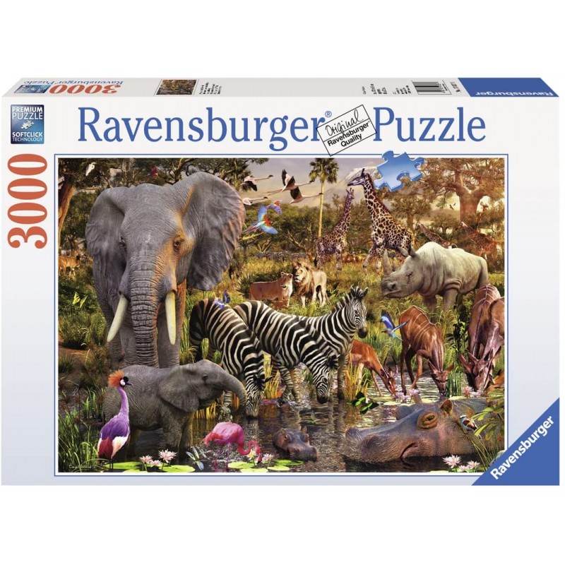 Ravensburger - Puzzle 3000 pièces - Animaux du continent africain