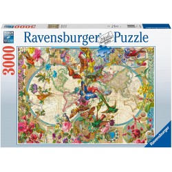Ravensburger - Puzzle 3000 pièces - Carte de la flore et de la faune