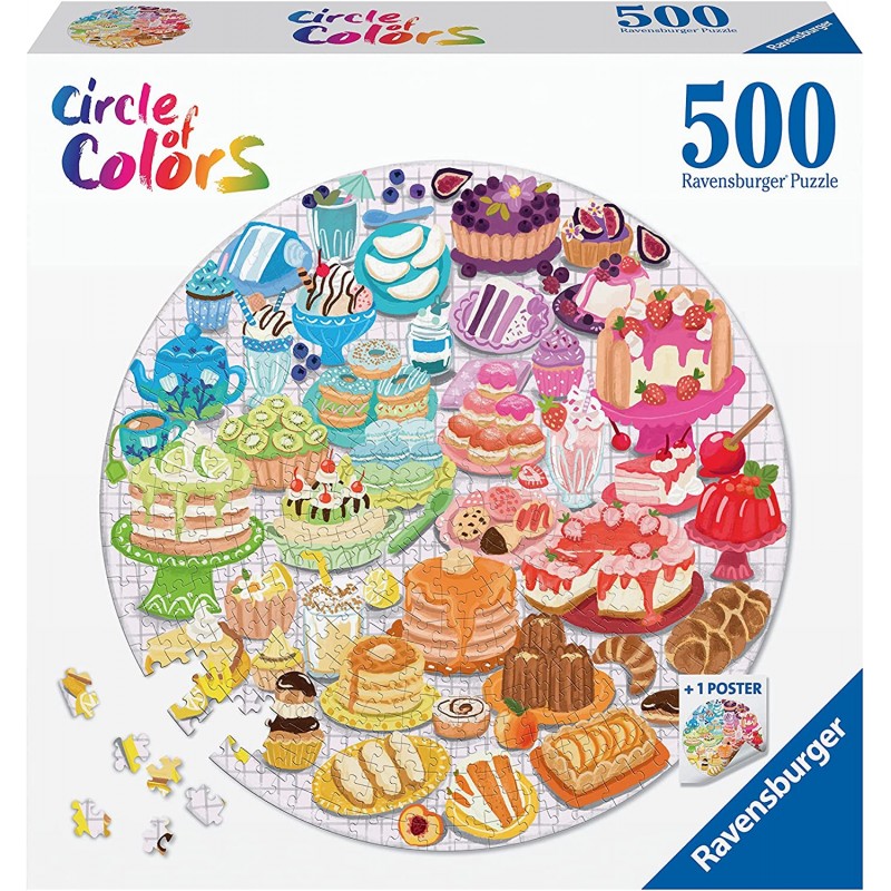 Ravensburger - Puzzle rond 500 pièces - Desserts - Circle of Colors
