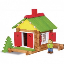 Jeujura - 8001- Jeux de Construction-Mon Chalet en Bois - 70 Pieces