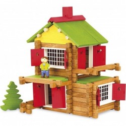 Jeujura - 8003- Jeux de Construction-Mon Chalet en Bois - 135 Pieces