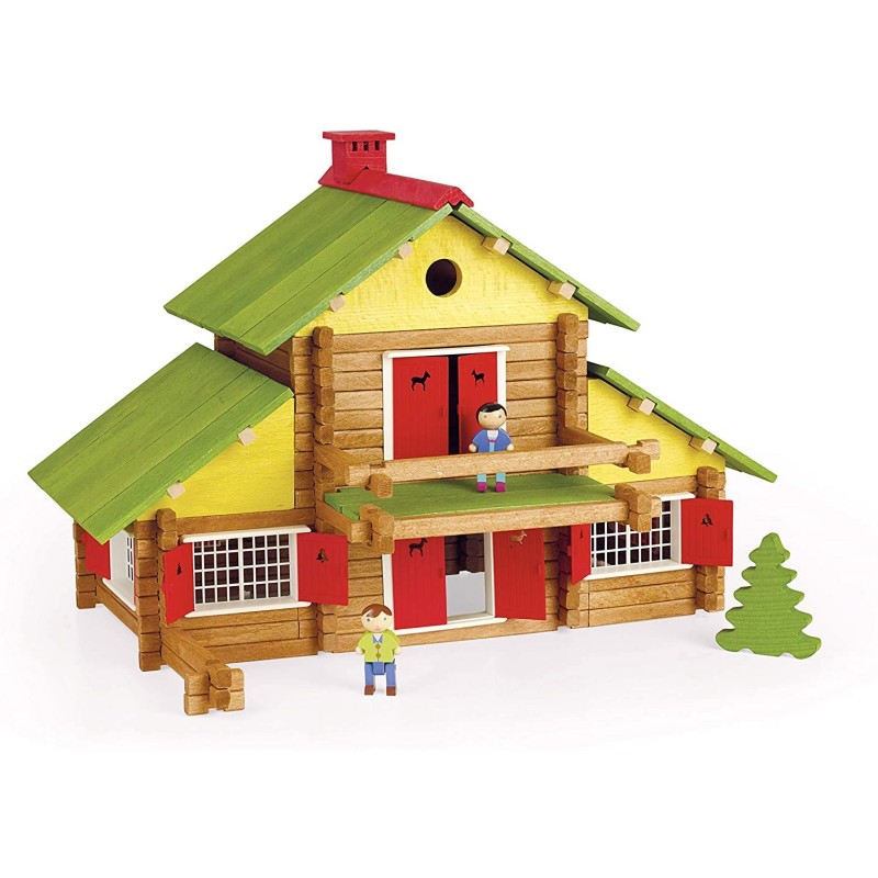 Jeujura - 8005- Jeux de Construction-Mon Chalet en Bois - 240 Pieces