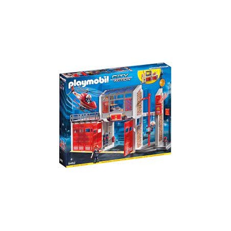 Playmobil - 9462 - Les pompiers - Caserne de pompiers avec hélicoptère