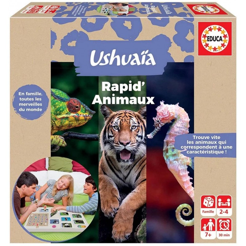 Educa - Jeu de société - Ushuaia - Animaux rapides