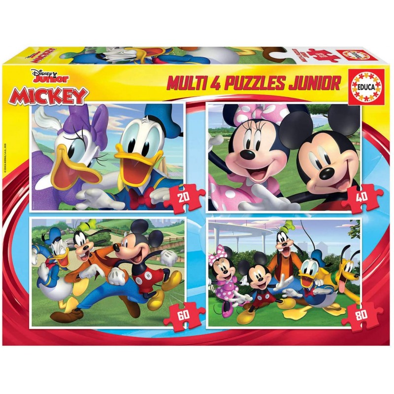 Educa - Puzzle 20, 40, 60 et 80 pièces - Mickey et ses amis