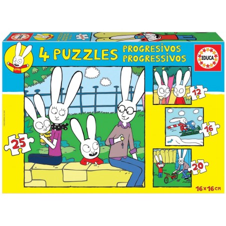 Educa - Puzzle 12, 16, 20 et 25 pièces - Simon le Lapin