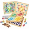 Jeujura - 8119- Jeux de Société-Coffret de Jeux Classiques - 50 Regles - Pions Bois