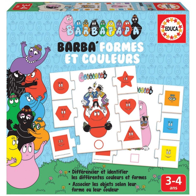 Educa - Puzzle 42 pièces - Les formes et couleurs de Barbapapa