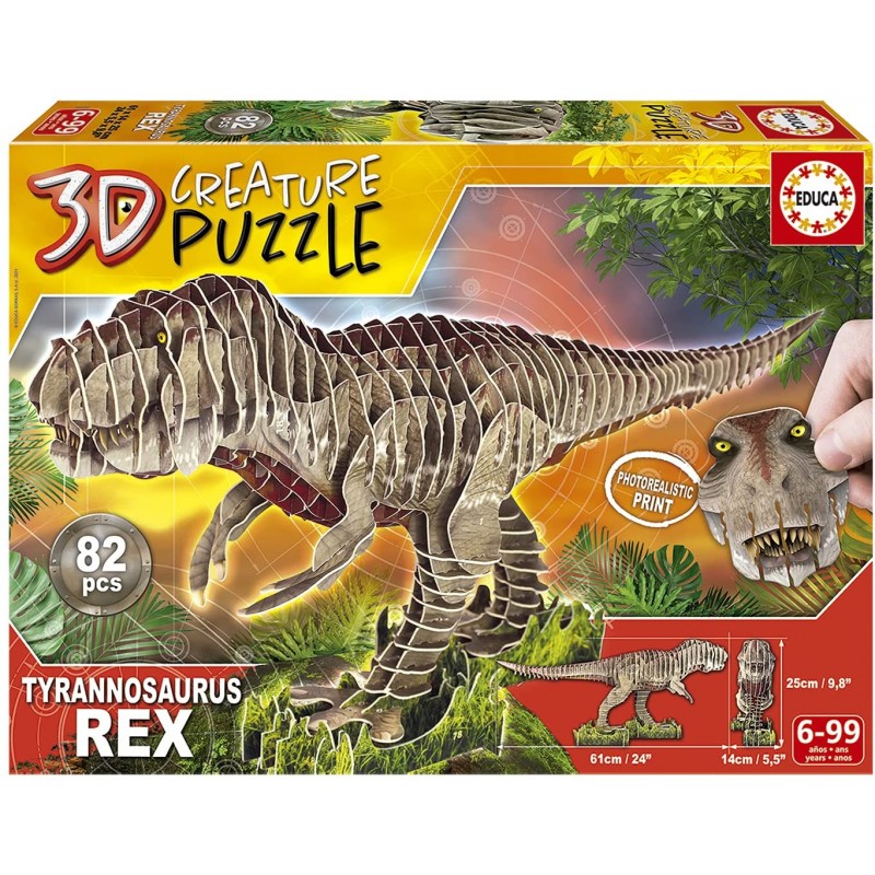 Educa - Puzzle 3D 82 pièces - T-Rex