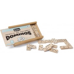 Jeujura - 8142- Jeux de Société-Jeu de Dominos en Bois - Coffret en Bois