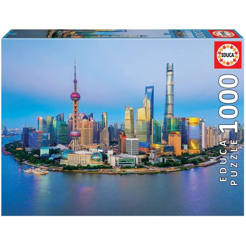 Educa - Puzzle 1000 pièces - Coucher de soleil à Shanghai