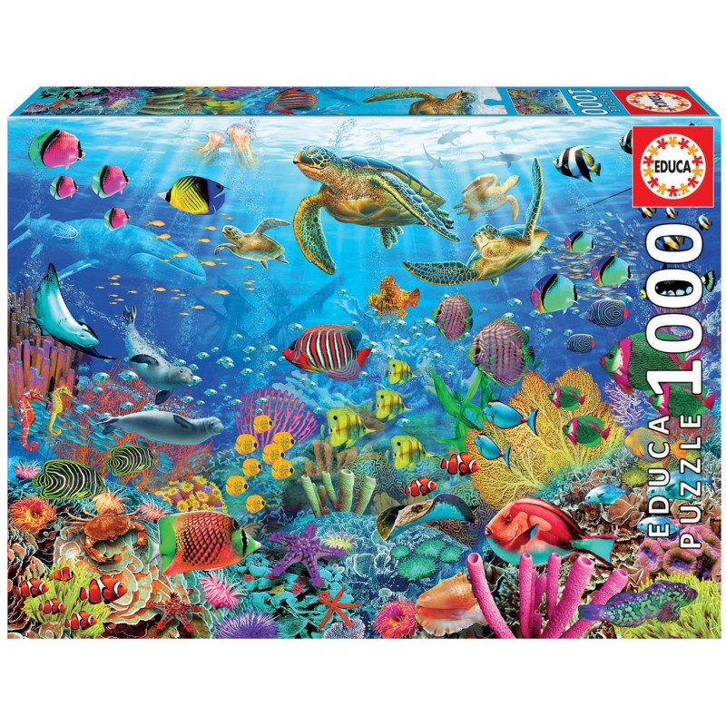 Educa - Puzzle 1000 pièces - Tortues au paradis