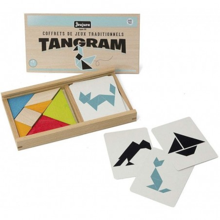 Jeujura - 8144- Jeux de Société-Jeu de Tangram en Bois - Coffret en Bois