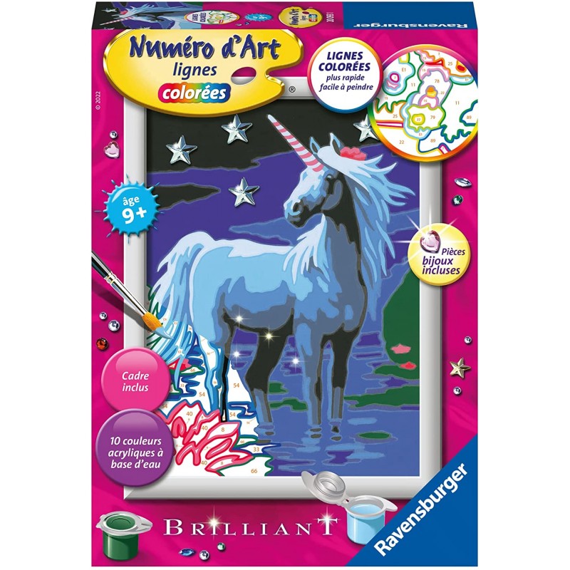 Ravensburger - Numéro d'art - 13x18cm - Licorne et étoiles