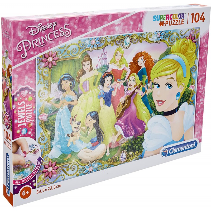 Clementoni - Puzzle 104 pièces - Disney Princesses - Jewels