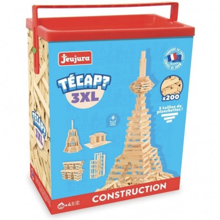 Jeujura - 8322- Jeux de Construction-Tecap Baril de Planchettes 3XL - 200 Pieces
