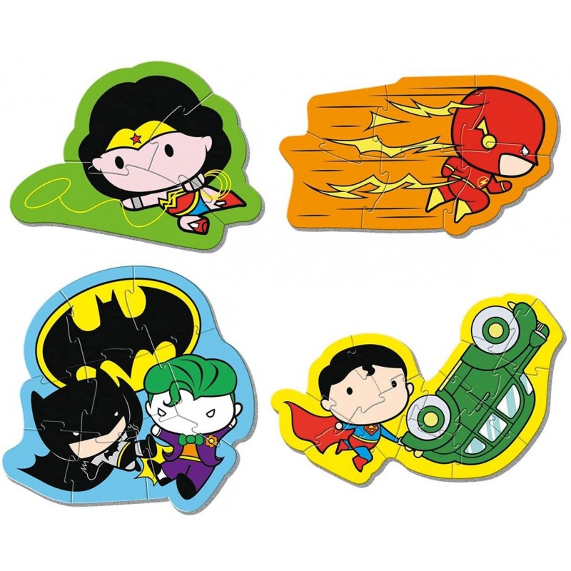 Clementoni - Puzzle 3, 6, 9, et 12 pièces - DC Comics super friends Justice League