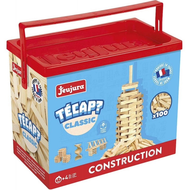 Jeujura - 8331- Jeux de Construction-Tecap Baril de Planchettes Classic - 100 Pieces