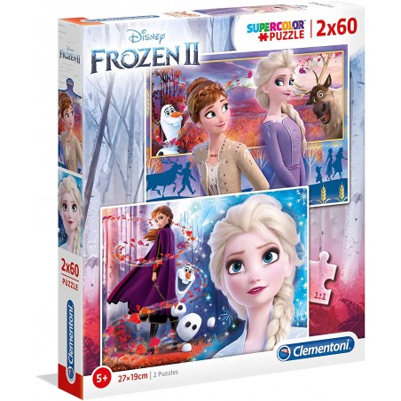 Clementoni - Puzzle 2x60 pièces - Disney - La Reine des Neiges