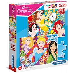 Clementoni - Puzzle 2x20 pièces - Disney Princesses