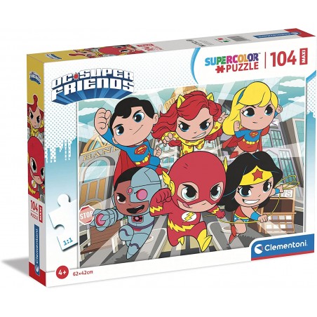 Clementoni - Puzzle 104 pièces - DC Comics Justice League